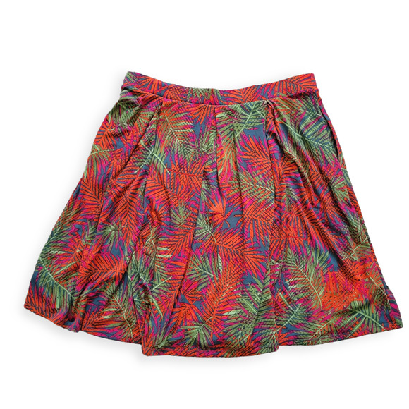 Lularoe Madison Box Pleats w/ Pockets Tropical Pink/Green Skirt Women Sz 3XL - Picture 2 of 6